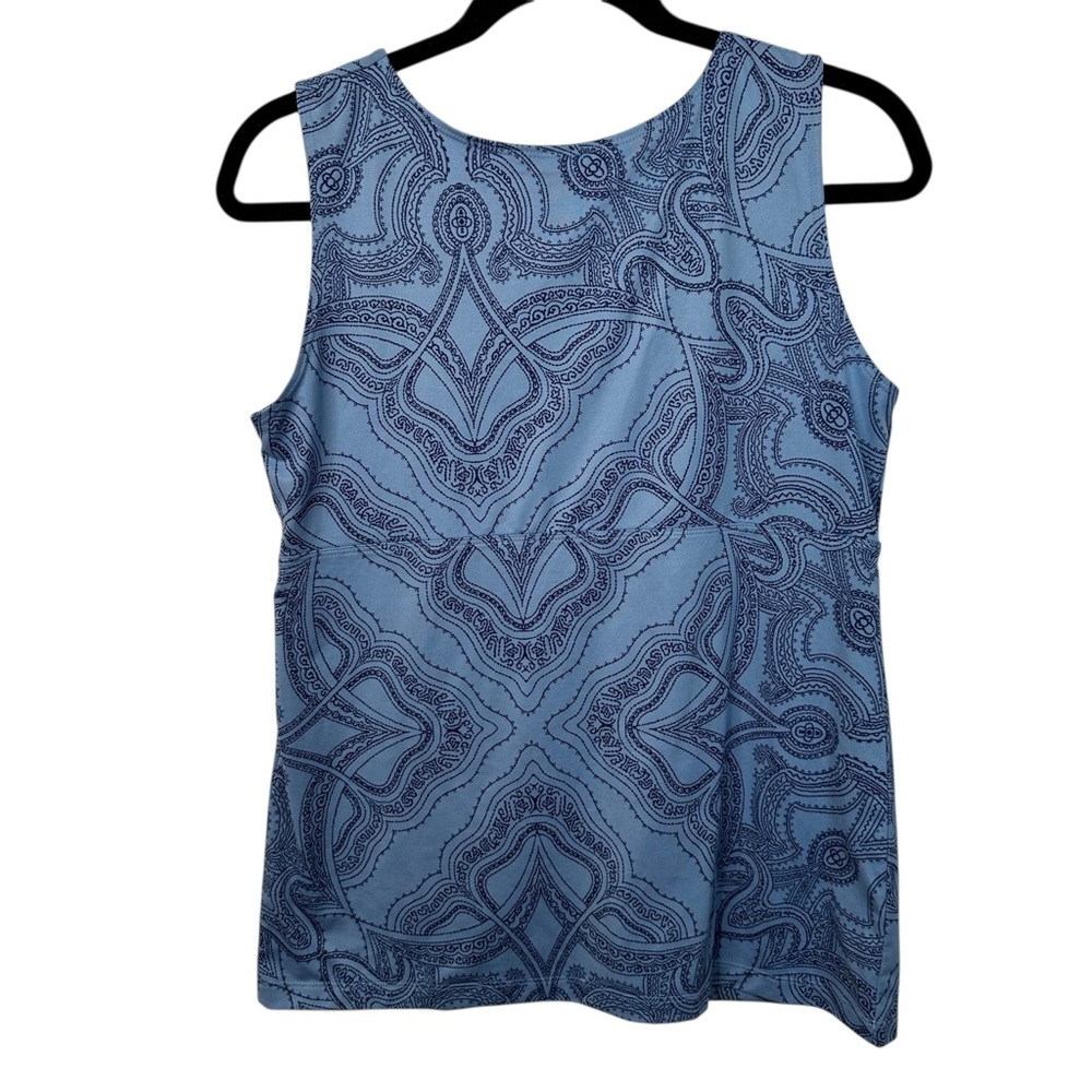 Patagonia Bandha Top Raja Railroad Blue Yoga Tank Shelf Bra Paisley Large - Picture 4 of 10